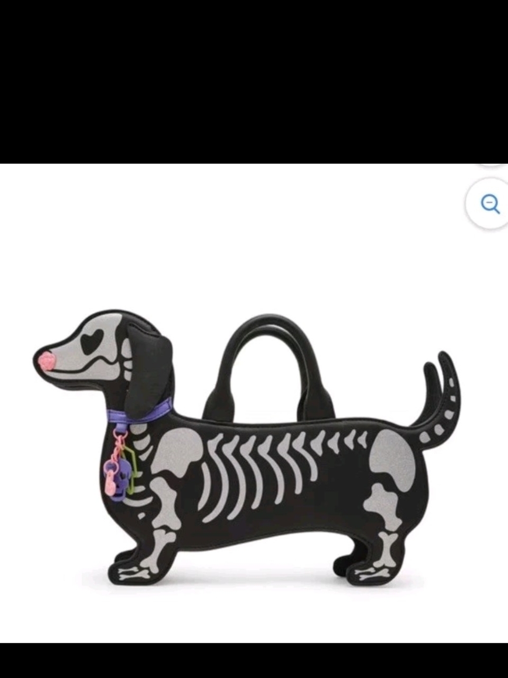 Betsey Johnson Dachshund Skeleton Xobark Dog Purse